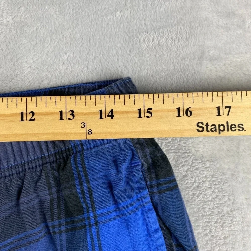 Psycho Bunny Pajama Pants Mens Small Blue Sleepwear Scotch Plaid Elastic Waist